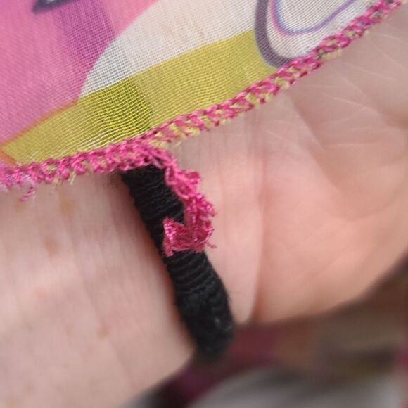 Pink 70's Floral Print Semi Sheer Scarf - Picture 5 of 8